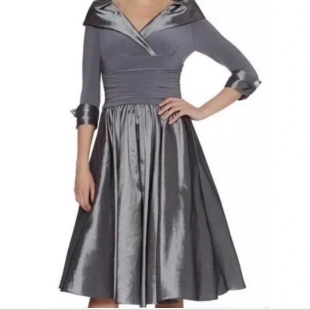 Eliza J Silver Long Sleeve Dress